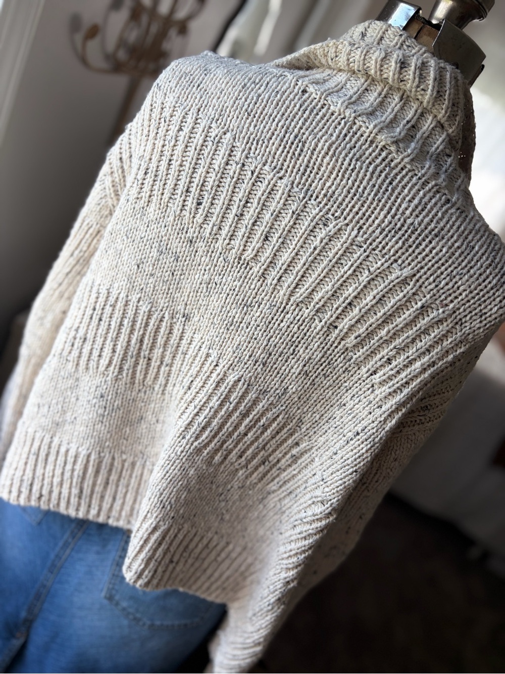 NIC+ZOE Cozy Open-Front Shawl Collar Cardigan - Oatmeal - Picture 4 of 11